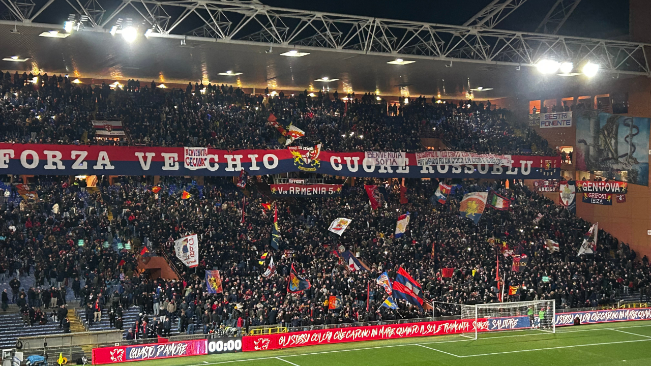 20' Genoa-Cagliari 1-0 Vitinha costringe Rodriguez al fallo da ammonizione