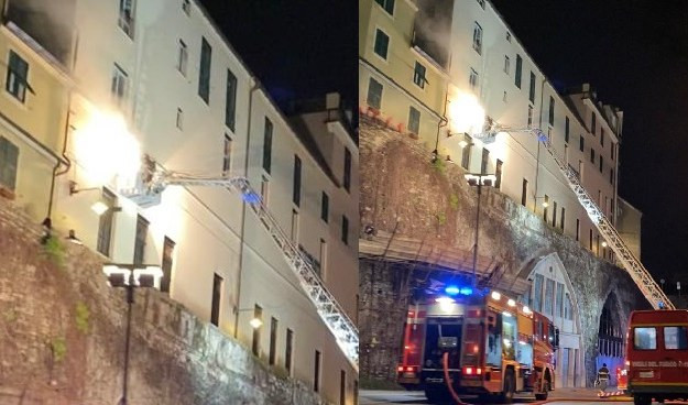 Genova, a fuoco l'ex 