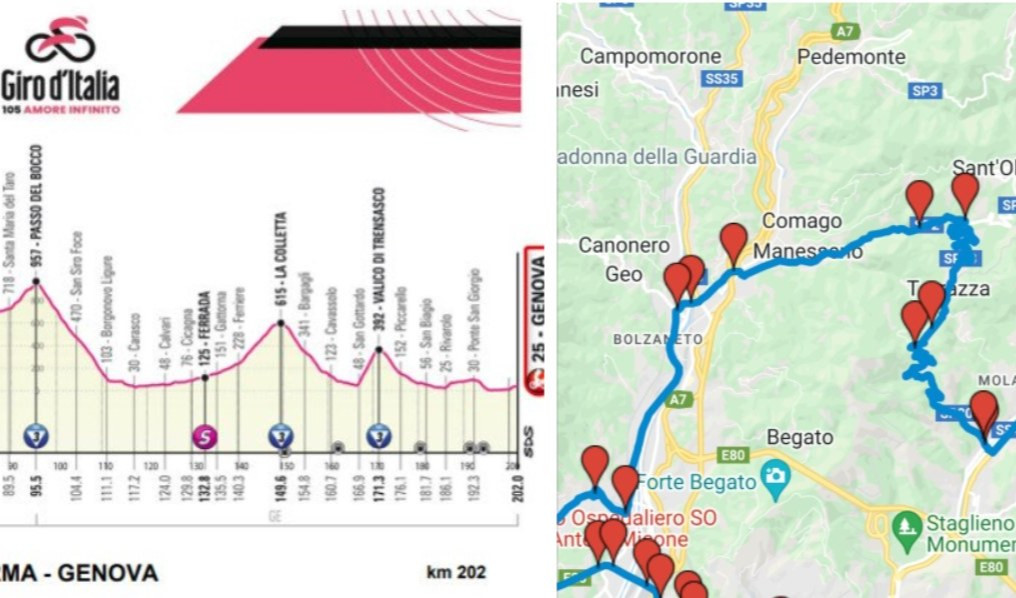 Ciclismo: Giro 2022, la Parma-Genova passerà anche da Sant'Olcese
