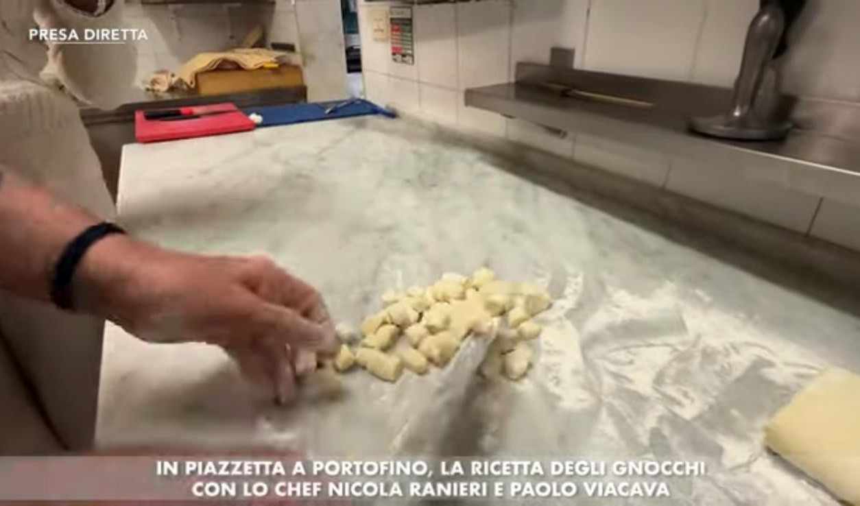 La ricetta degli gnocchi in  Presa diretta  con lo chef Nicola a Portofino