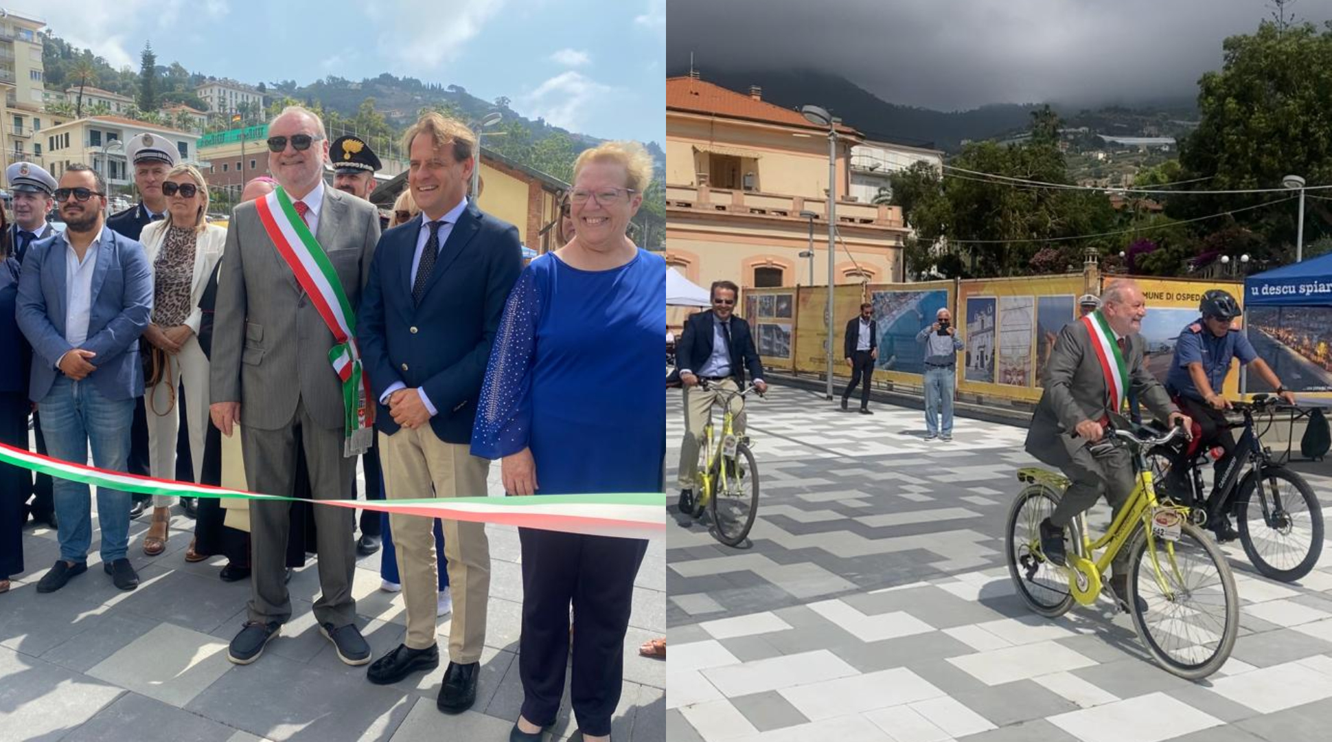 Inaugurata ciclabile Ospedaletti e posata la prima pietra dell'outdoor fitness