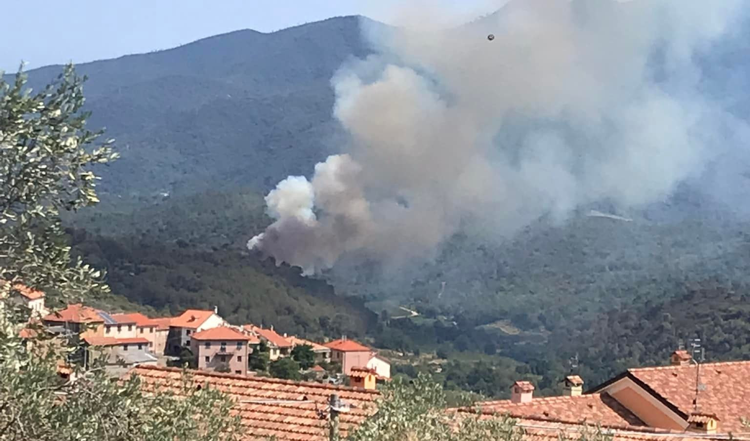 Incendi in Liguria, fiamme nei boschi di Albenga 