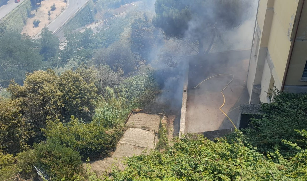 Genova, orti in fiamme al Cep di Pra': incendio in via Montanella