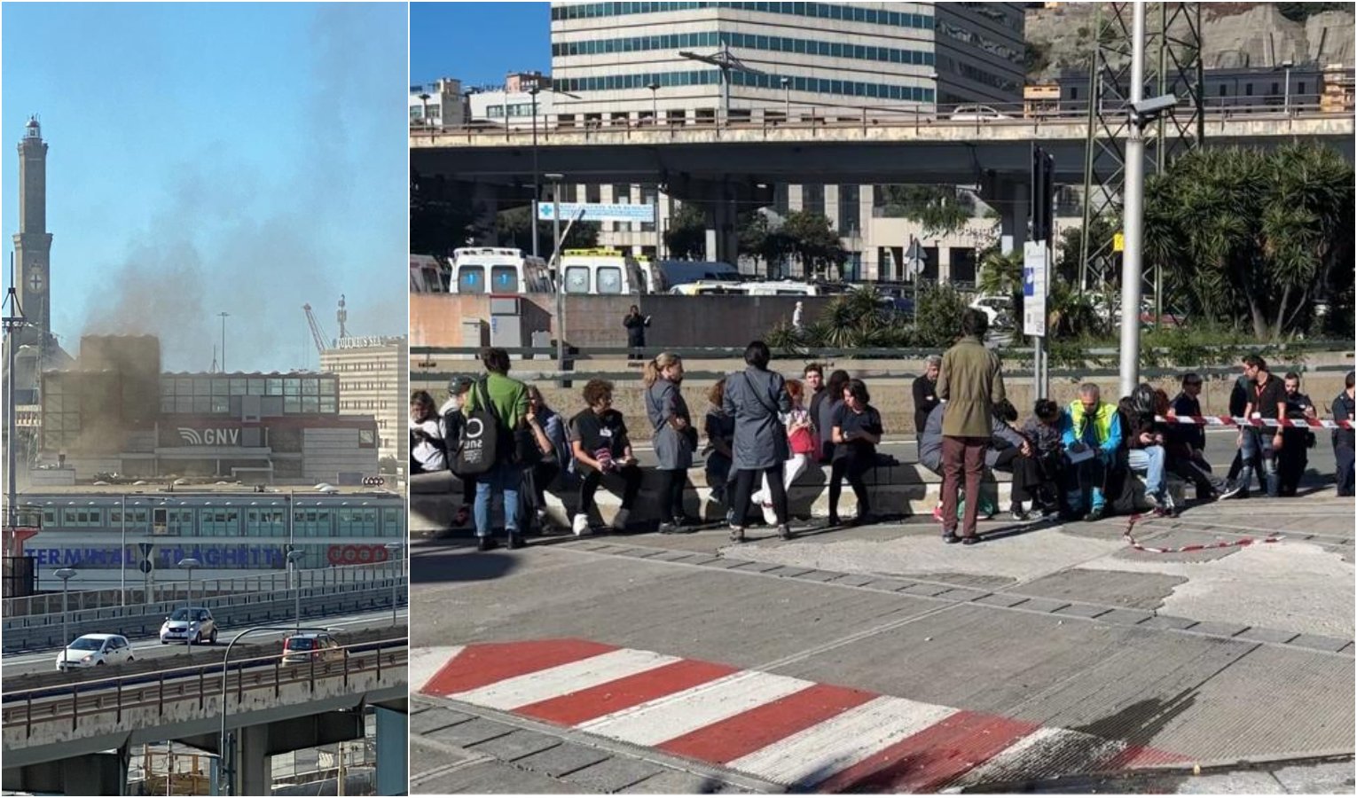 Genova, incendio al Terminal. Gli evacuati: 