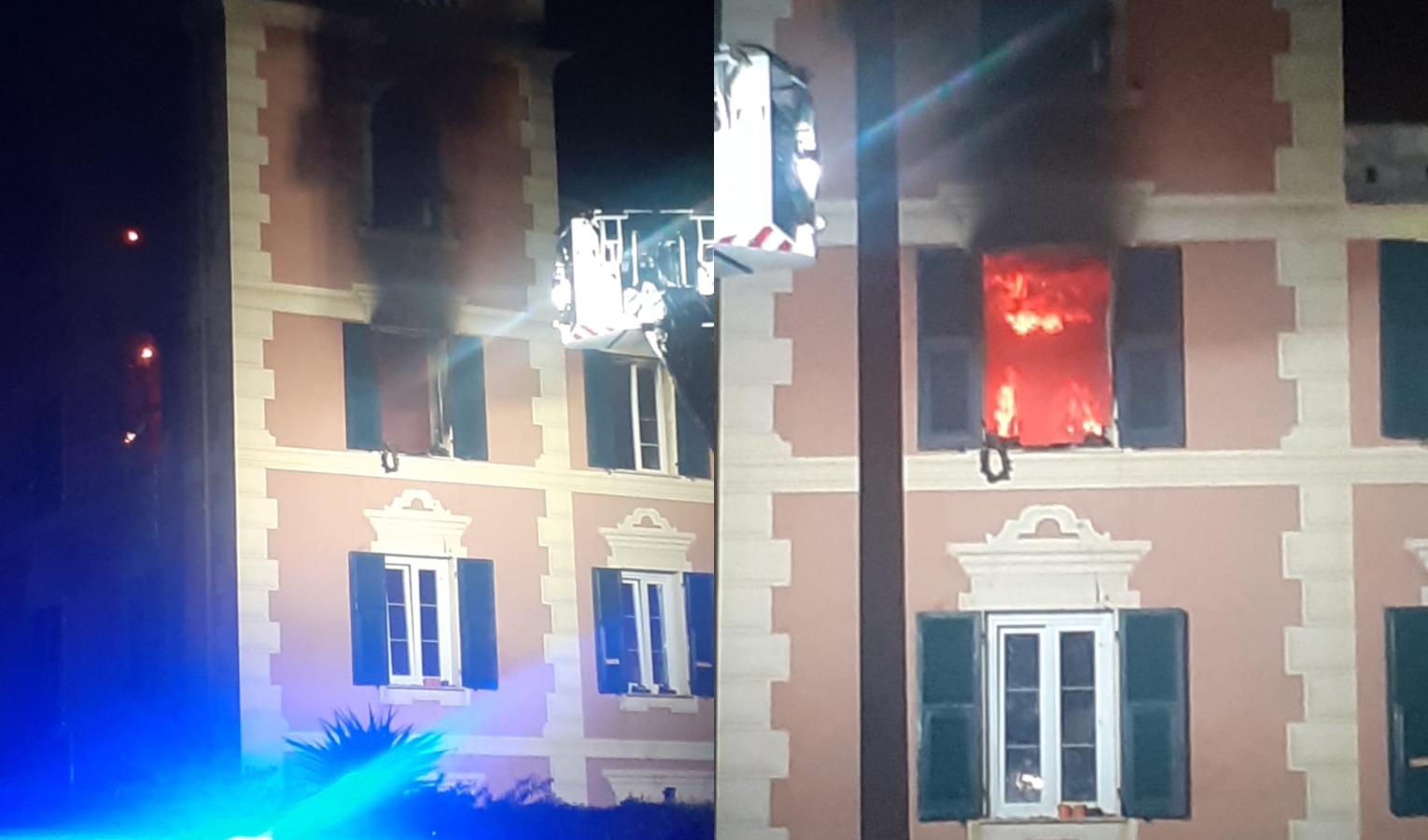 Genova, incendio in una villetta in Corso Europa