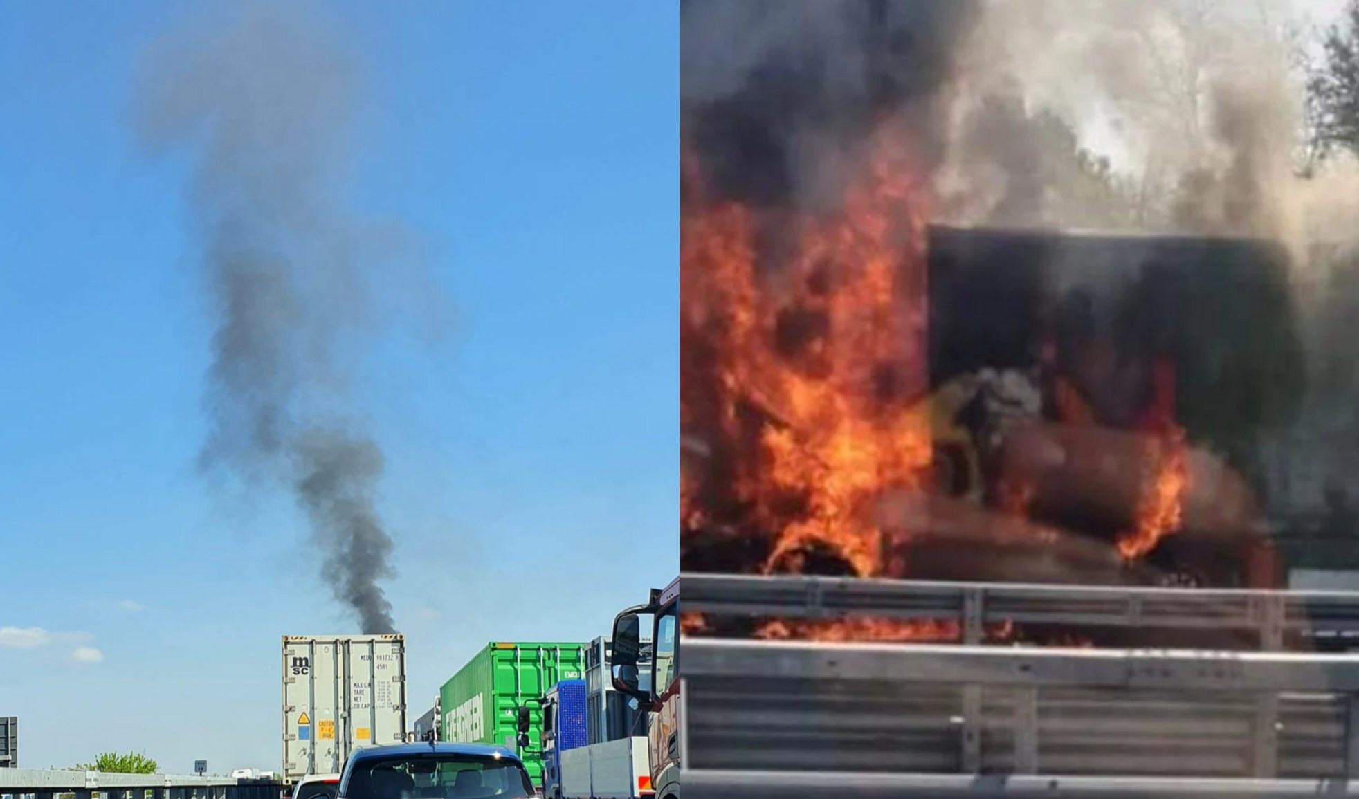 Tir in fiamme sull'A7 a Tortona, muore camionista: era genovese
