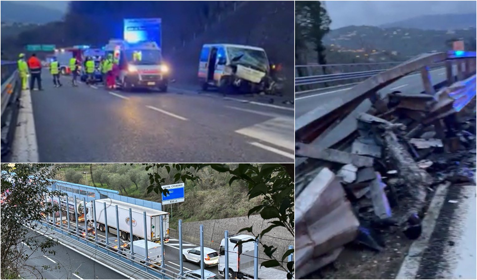 Maxi incidente in A12 tra Rapallo e Chiavari, autostrada chiusa: un morto e diversi feriti