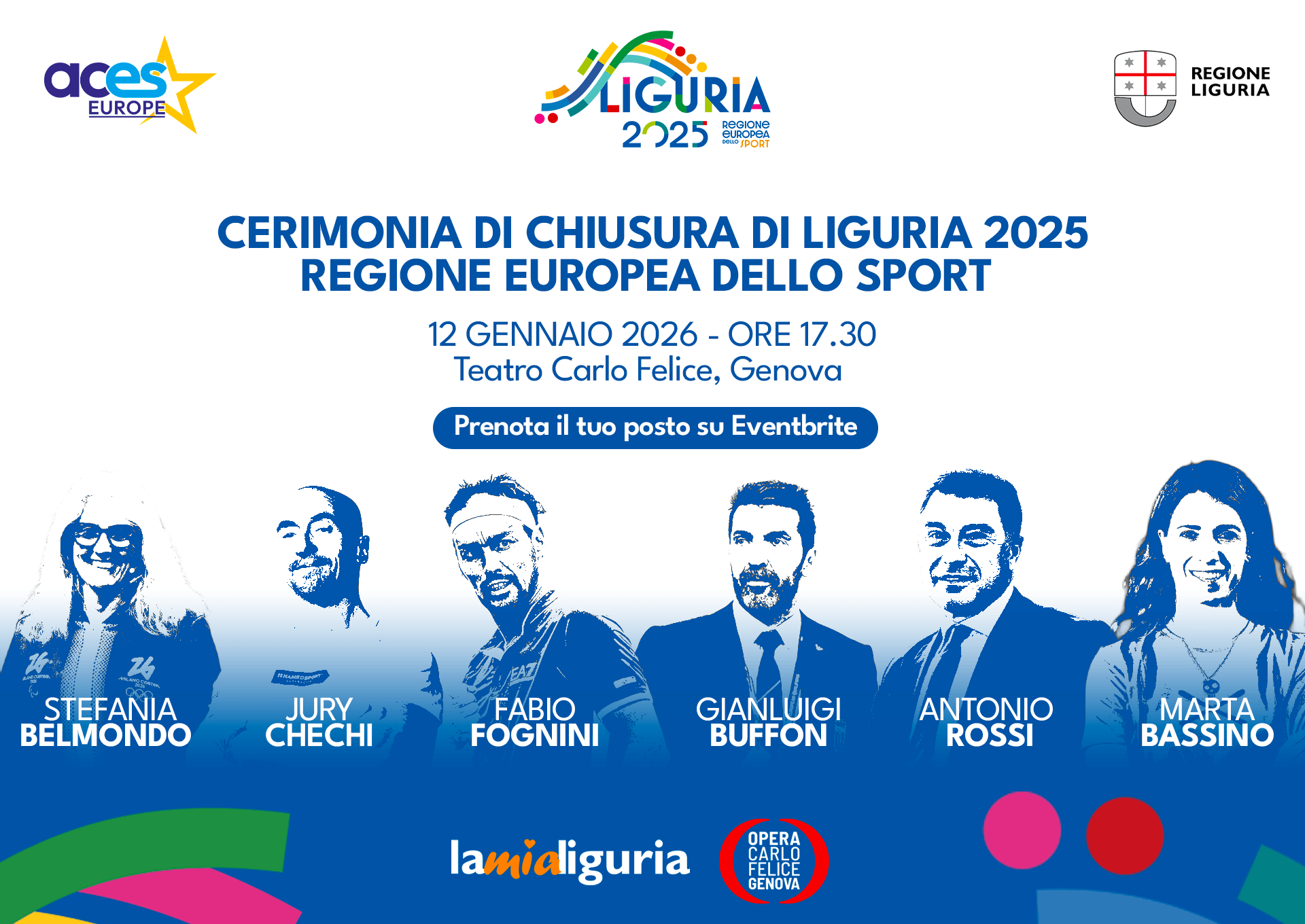 Liguria regione europea dello sport 2025, al Carlo Felice la festa con il 'Teatro dei campioni'