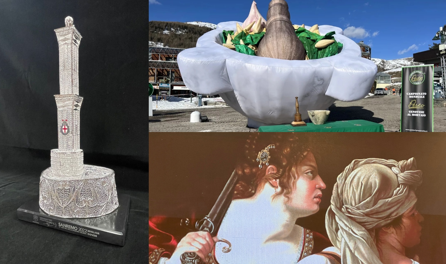 La Liguria al Festival di Sanremo con mortaio gigante, Artemisia e baci da cartolina