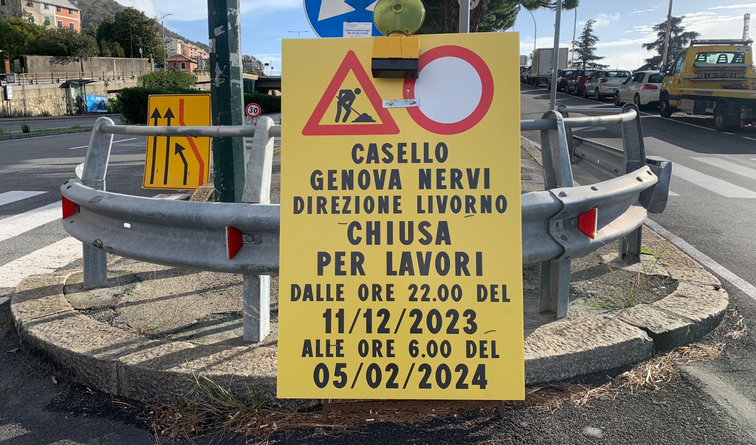 Caos autostrade, da stasera chiusa per 2 mesi la rampa verso Livorno a Nervi