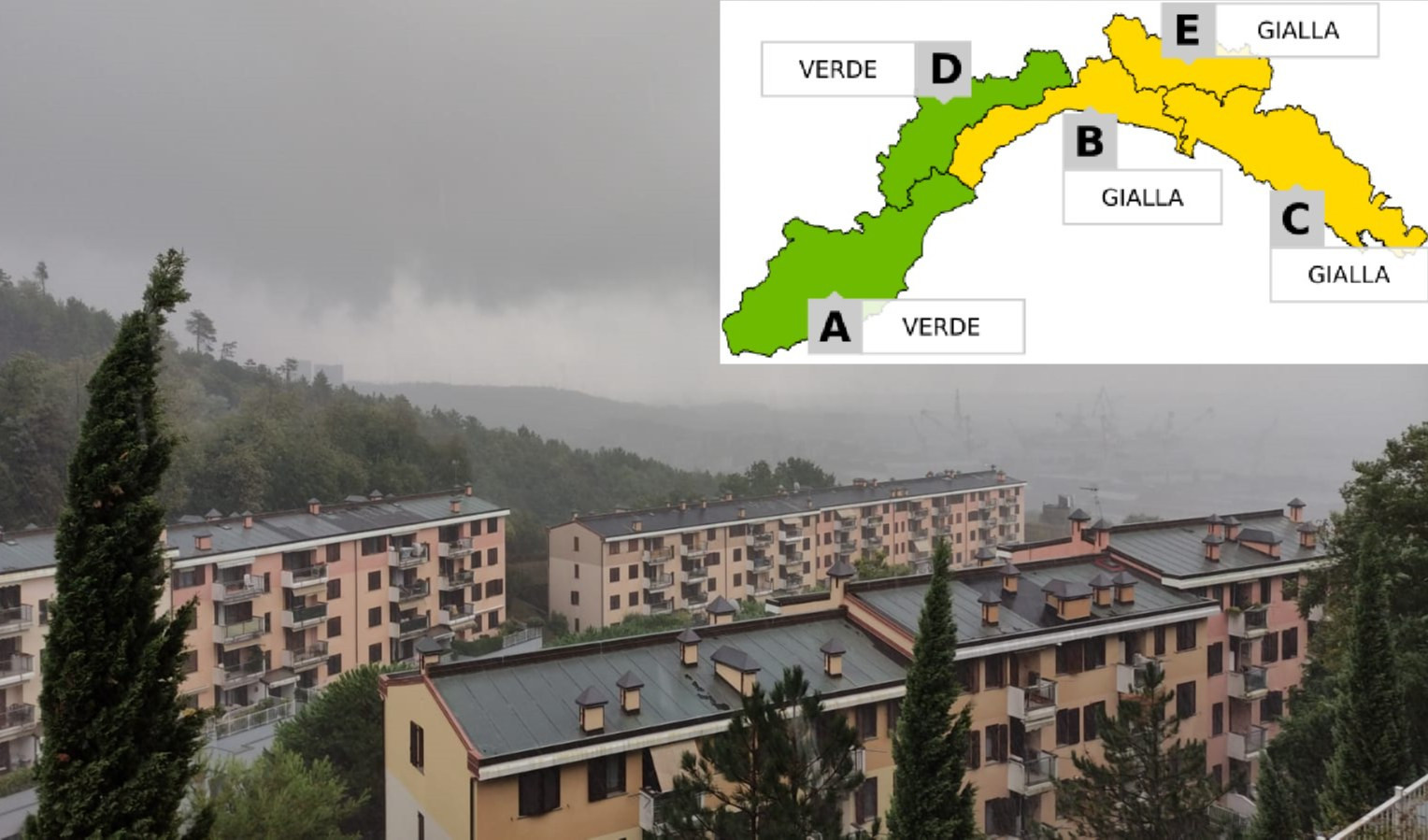Pioggia, vento forte e mareggiata: allerta gialla sul centro-Levante della Liguria