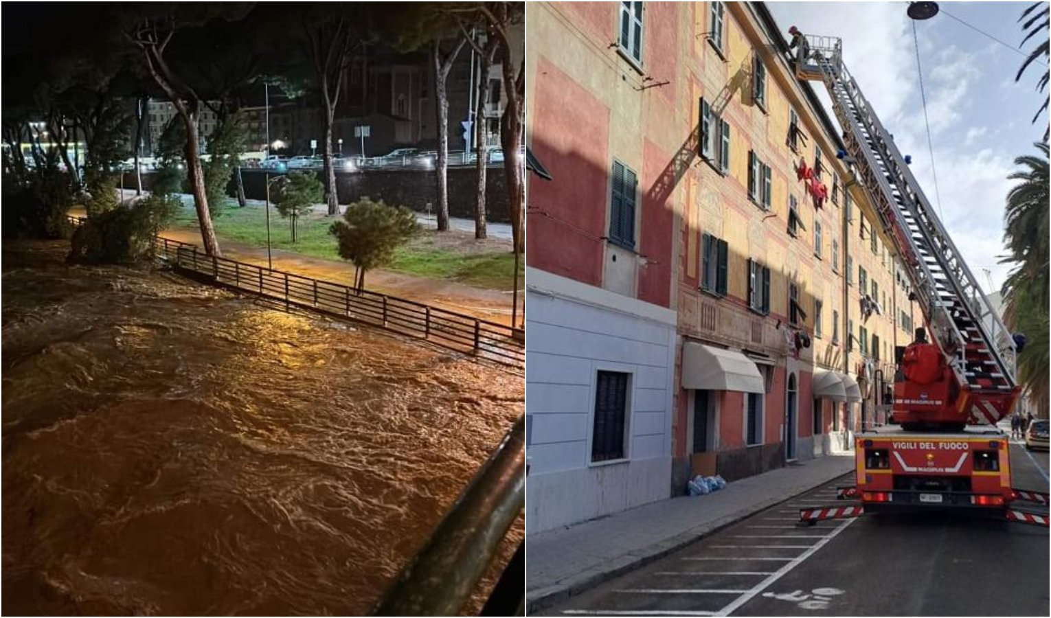 Frane, allagamenti e alberi crollati: il maltempo si abbatte sul Levante ligure