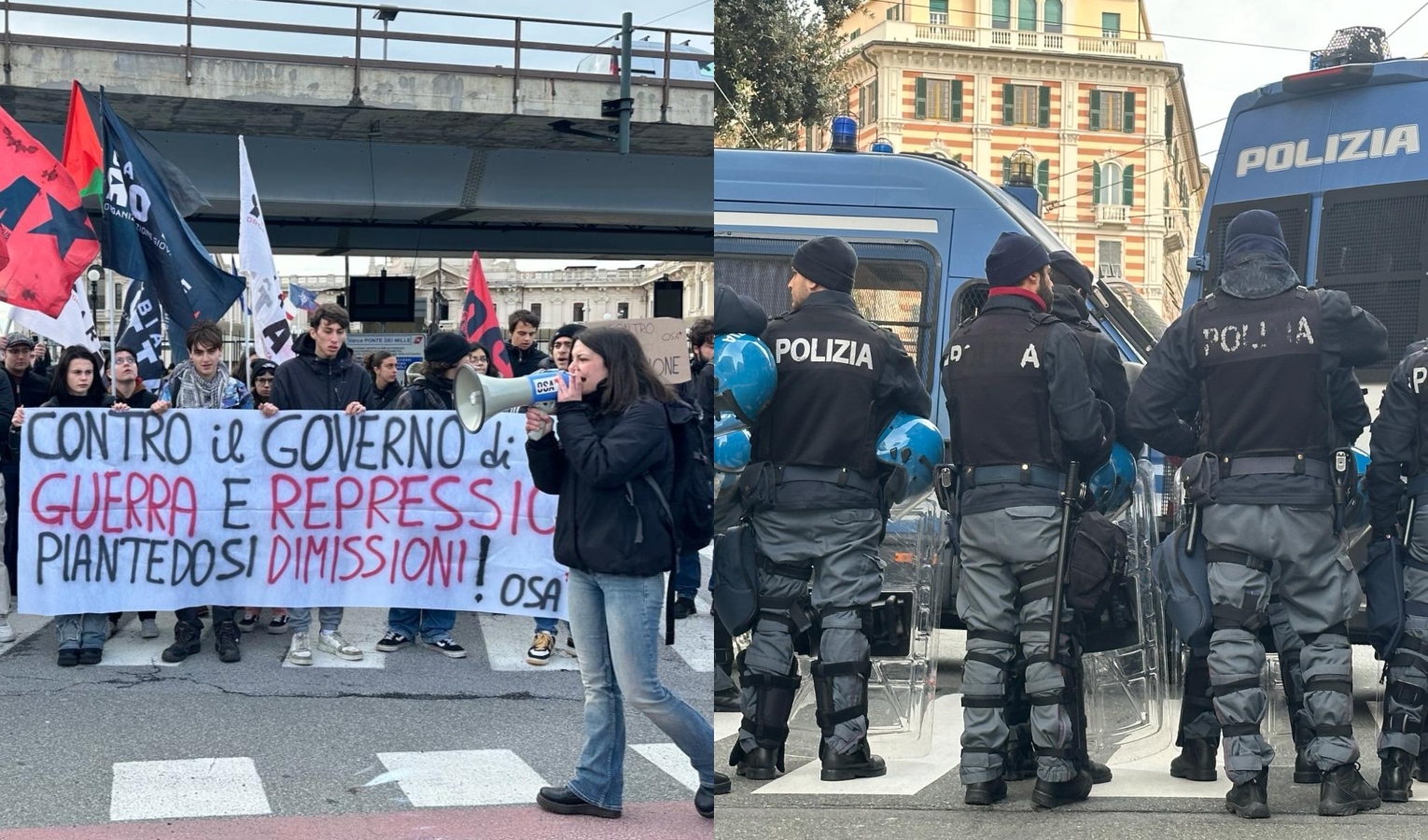 Genova, corteo studenti contro i ministri