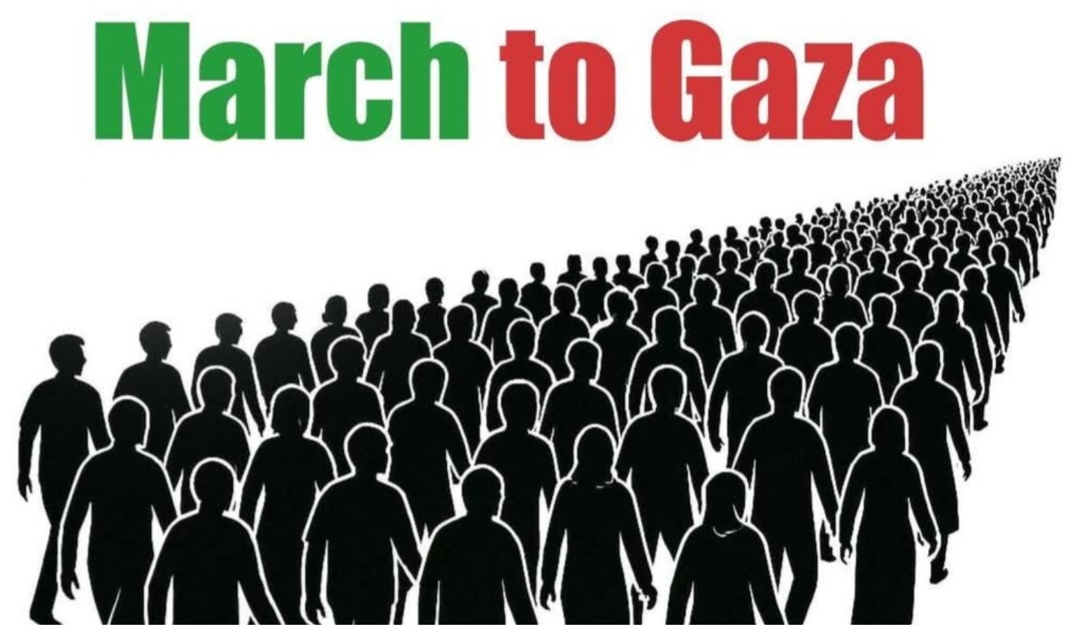 La marcia pacifica di migliaia di persone arrivate da tutto il mondo è stata però fermata in Egitto Immagine simbolo della global march to gaza