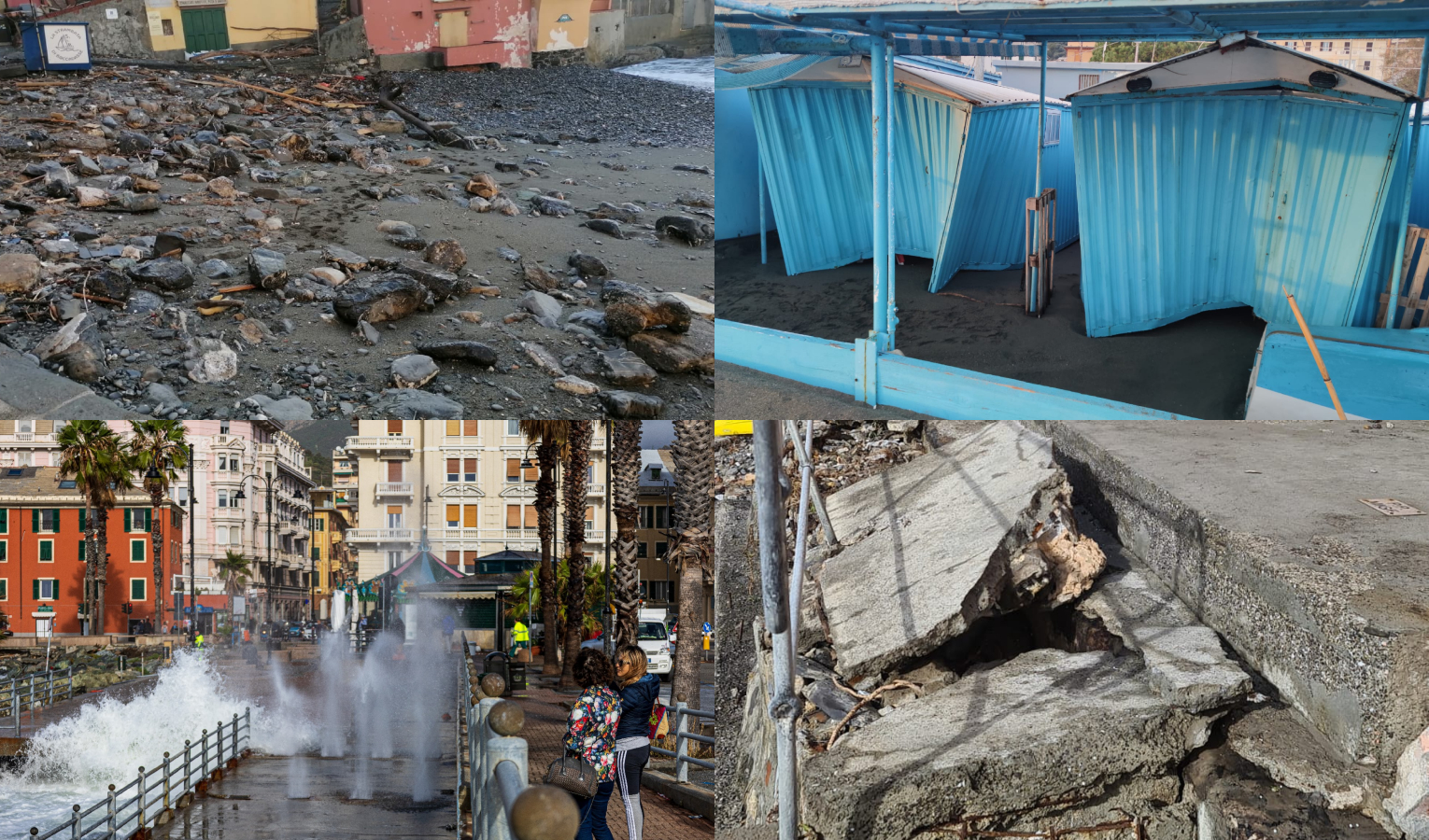Mareggiata a Genova: la conta dei danni da Nervi a Voltri