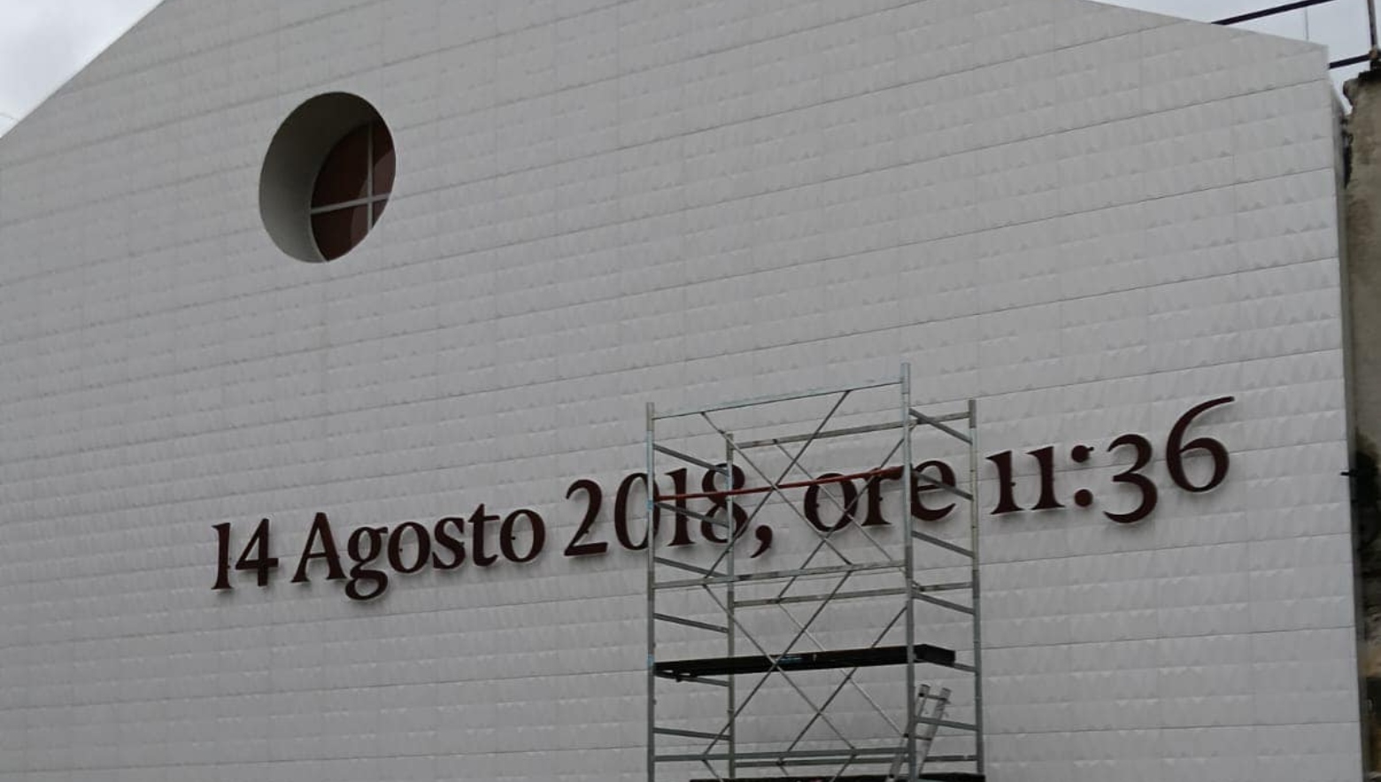 Il memoriale del Morandi una data scritta su un muro