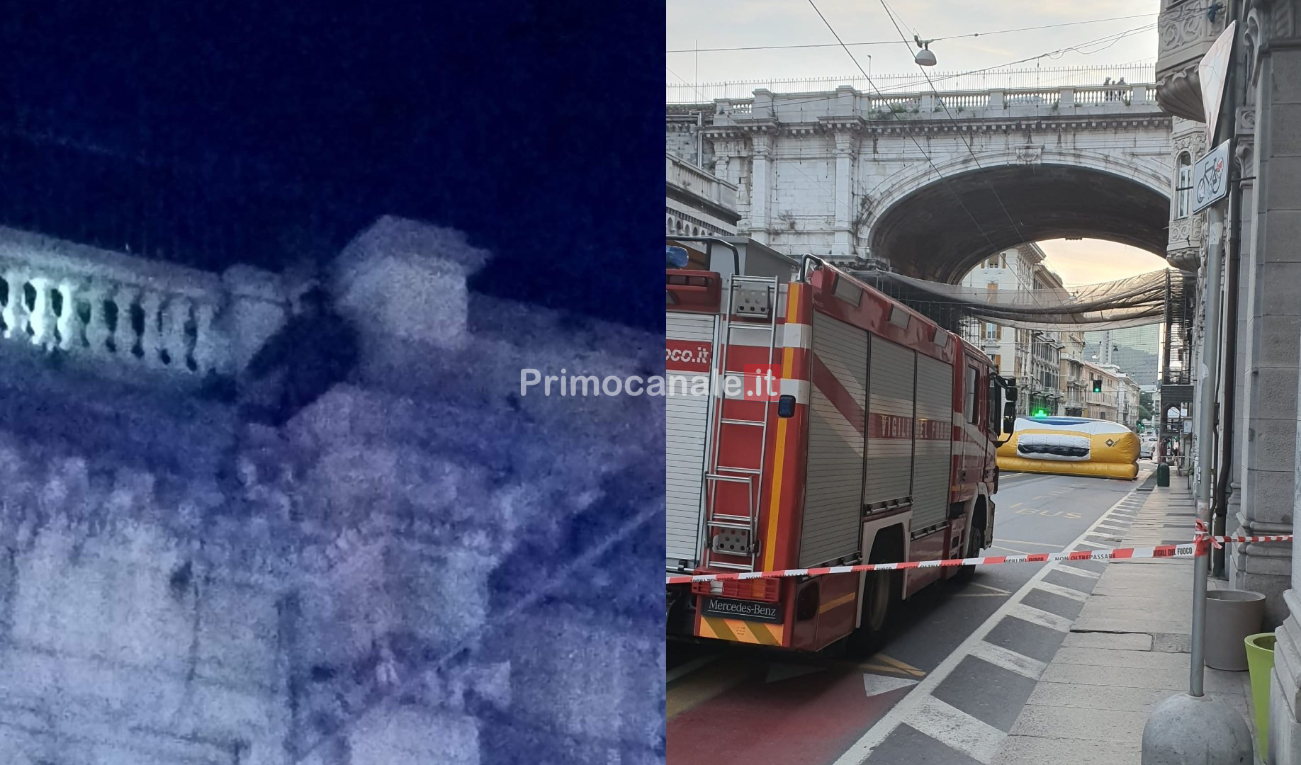 Genova, minaccia di buttarsi dal Ponte Monumentale: Bucci lo convince a scendere