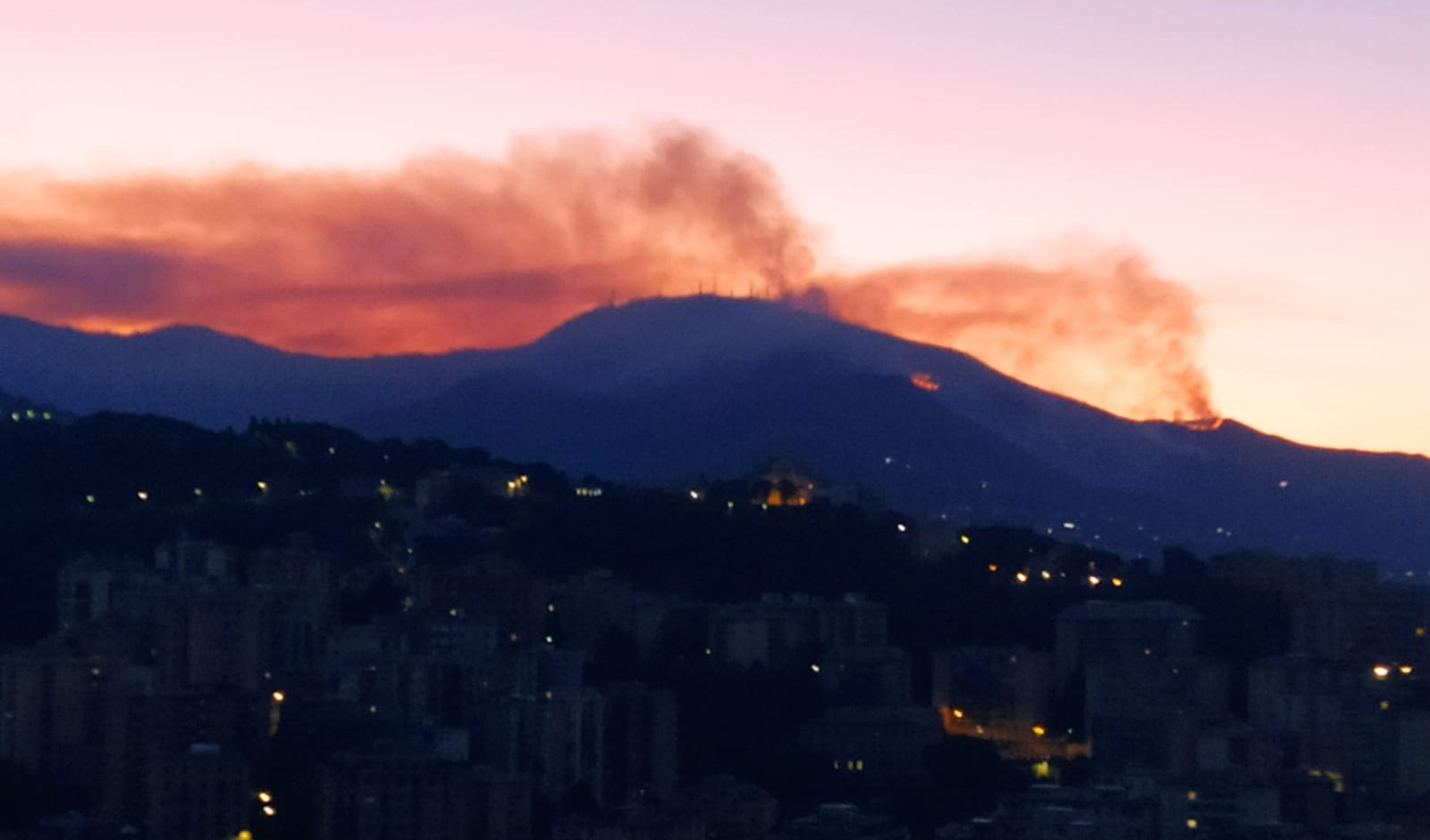 Piromani in azione a Genova: notte di fiamme sul monte Moro