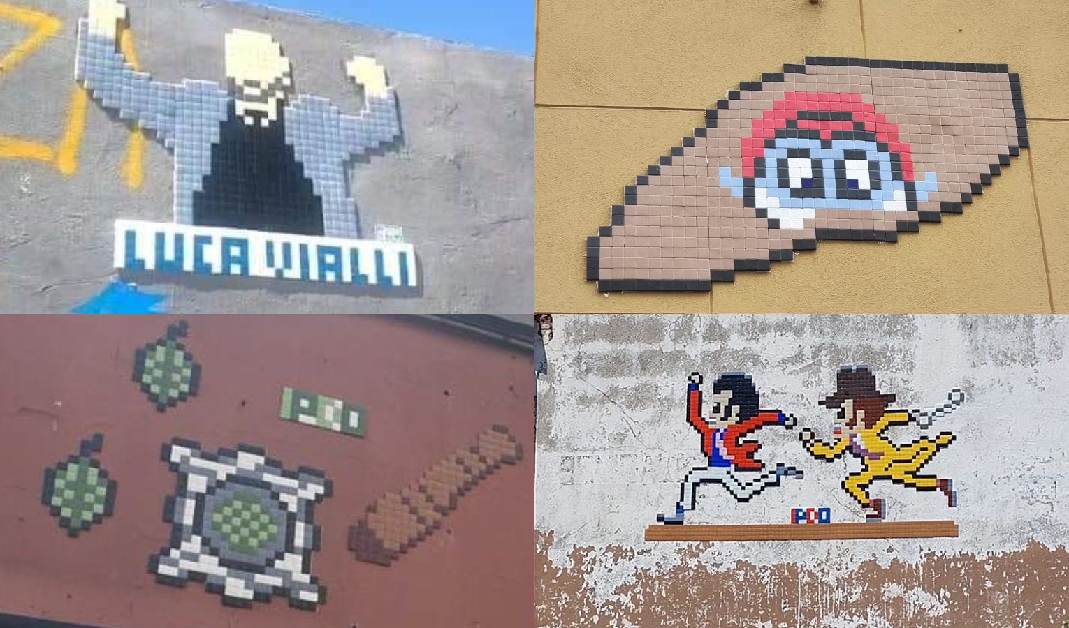 Piccoli mosaici in giro per Genova, sono gli street artist I Pixel di Oplontis