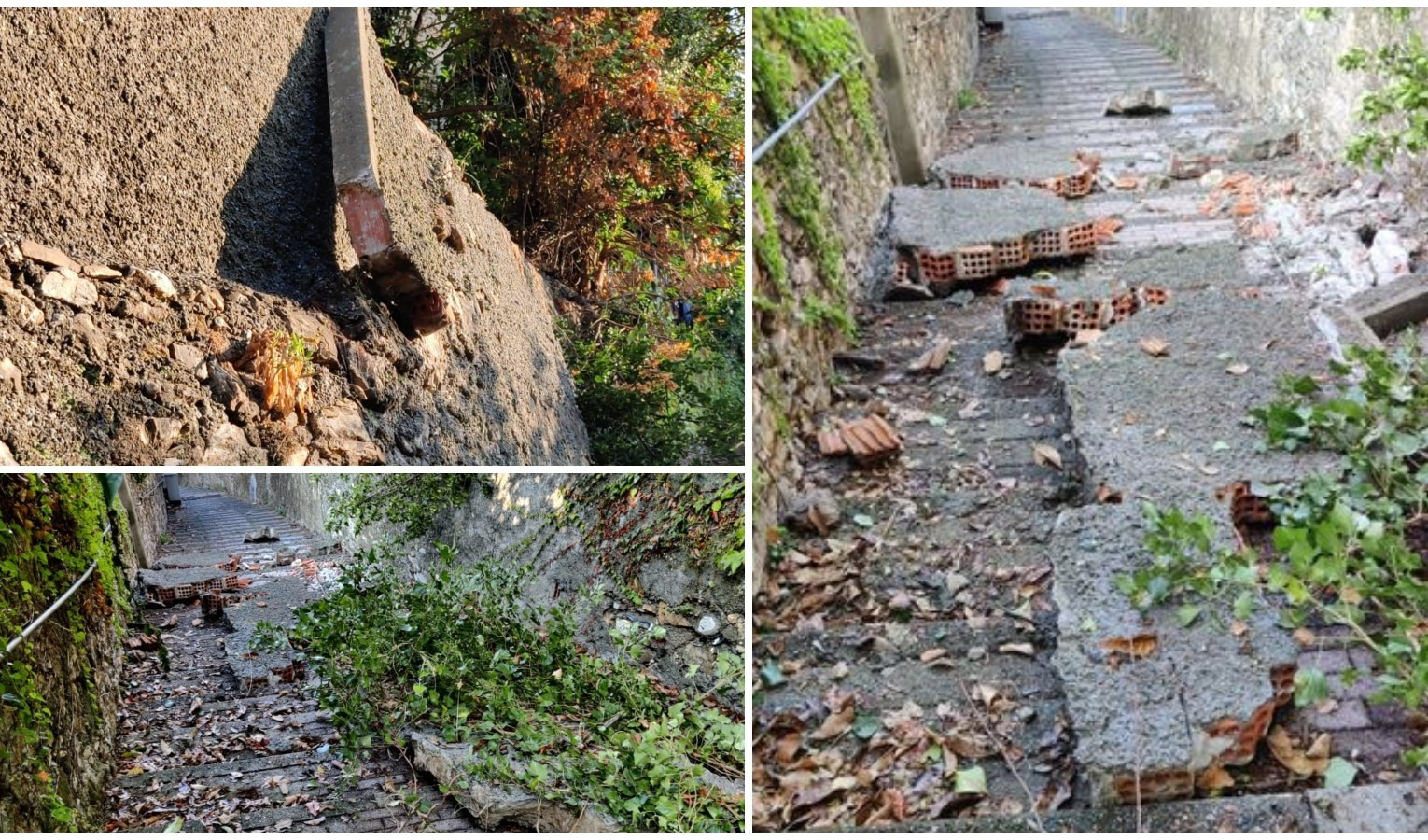 Pieve Ligure, crolla porzione di muraglione. Il sindaco: 