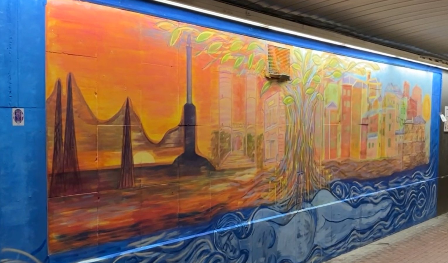 I luoghi simbolo di Genova nel nuovo murale del tunnel di Borgo Incrociati