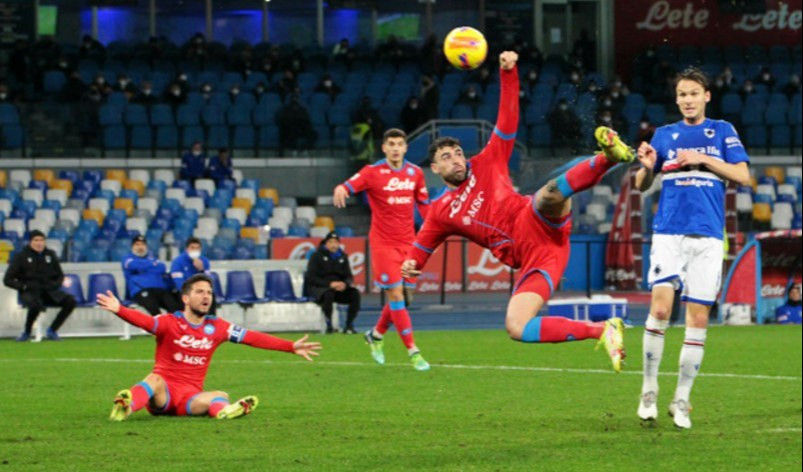 Sampdoria fantasma al Maradona, il Napoli vince 1-0: decide Petagna