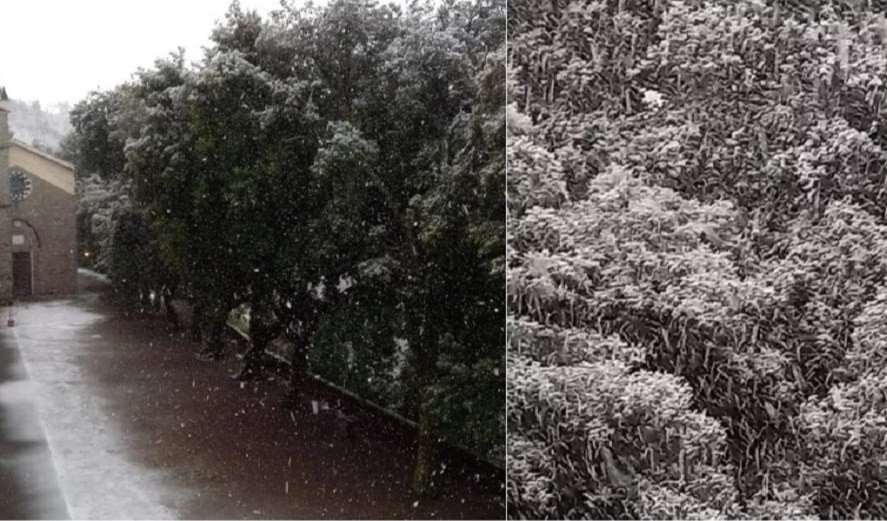 Freddo aprile, arriva la neve alle Cinque Terre