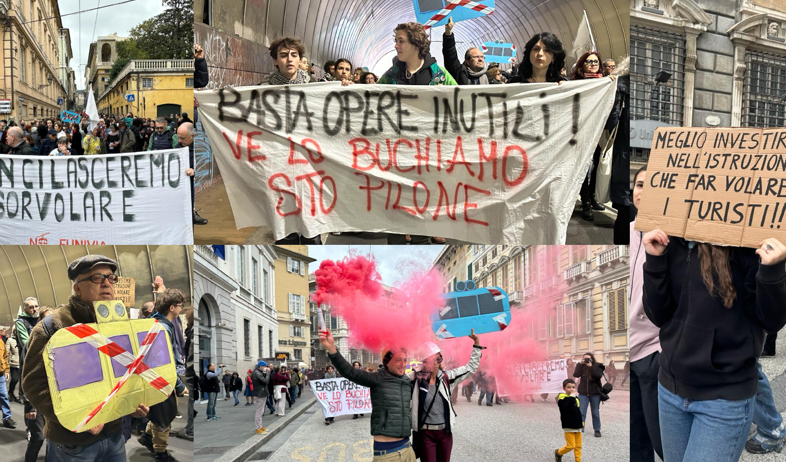 Genova, mille cittadini in corteo contro il progetto della funivia 