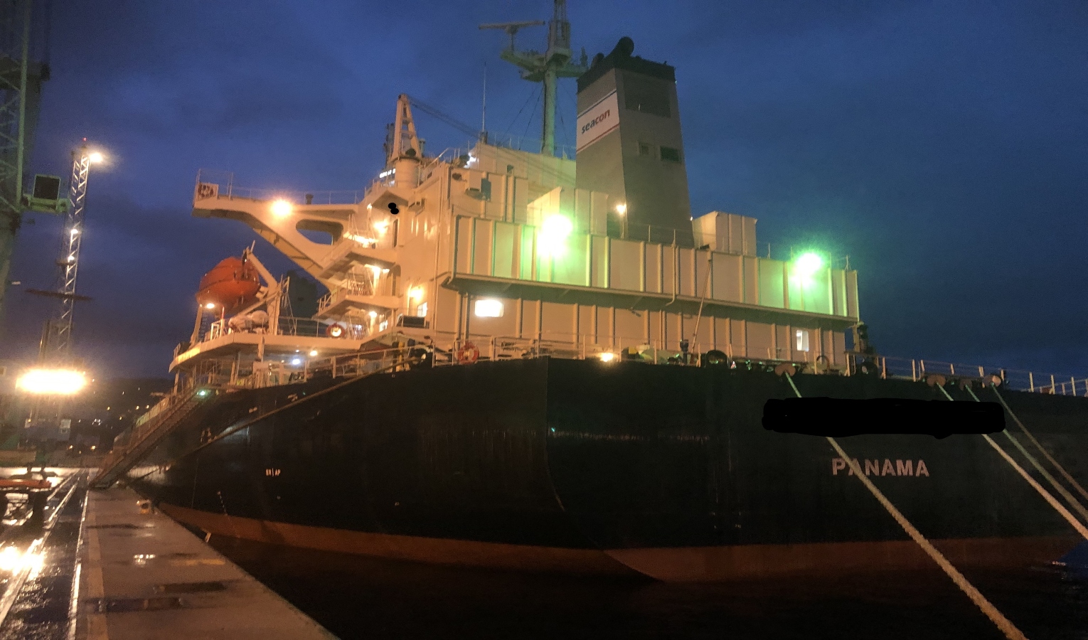 Nave con bandiera panamense fermata al porto di Savona