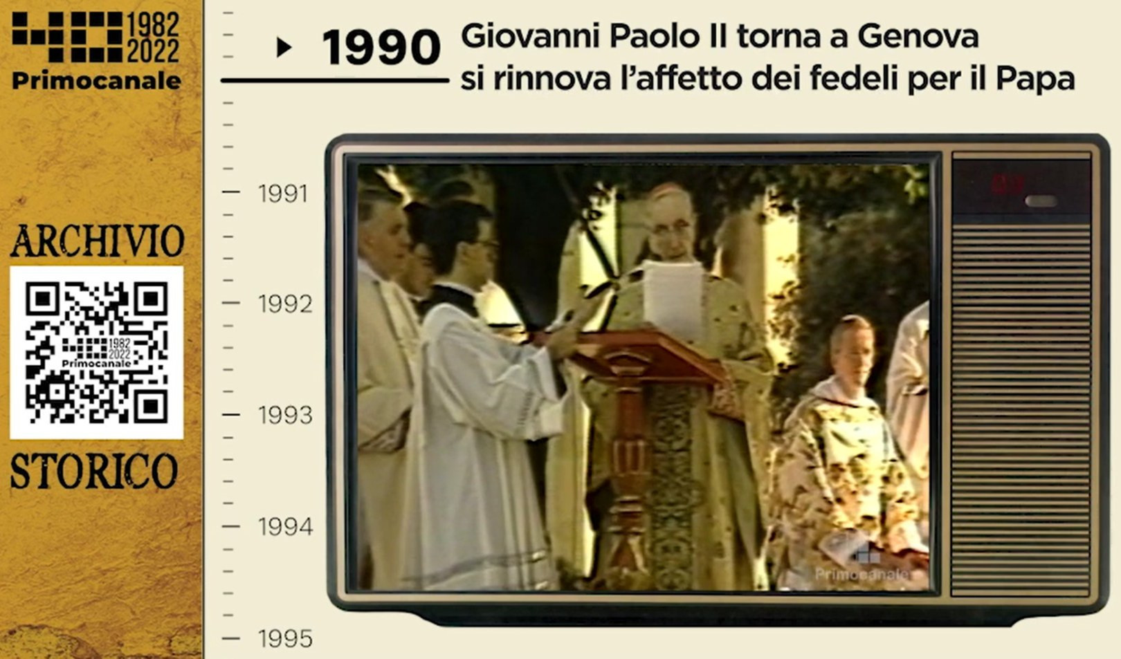 Dall'archivio storico di Primocanale, 1990: Papa Giovanni Paolo II a Genova