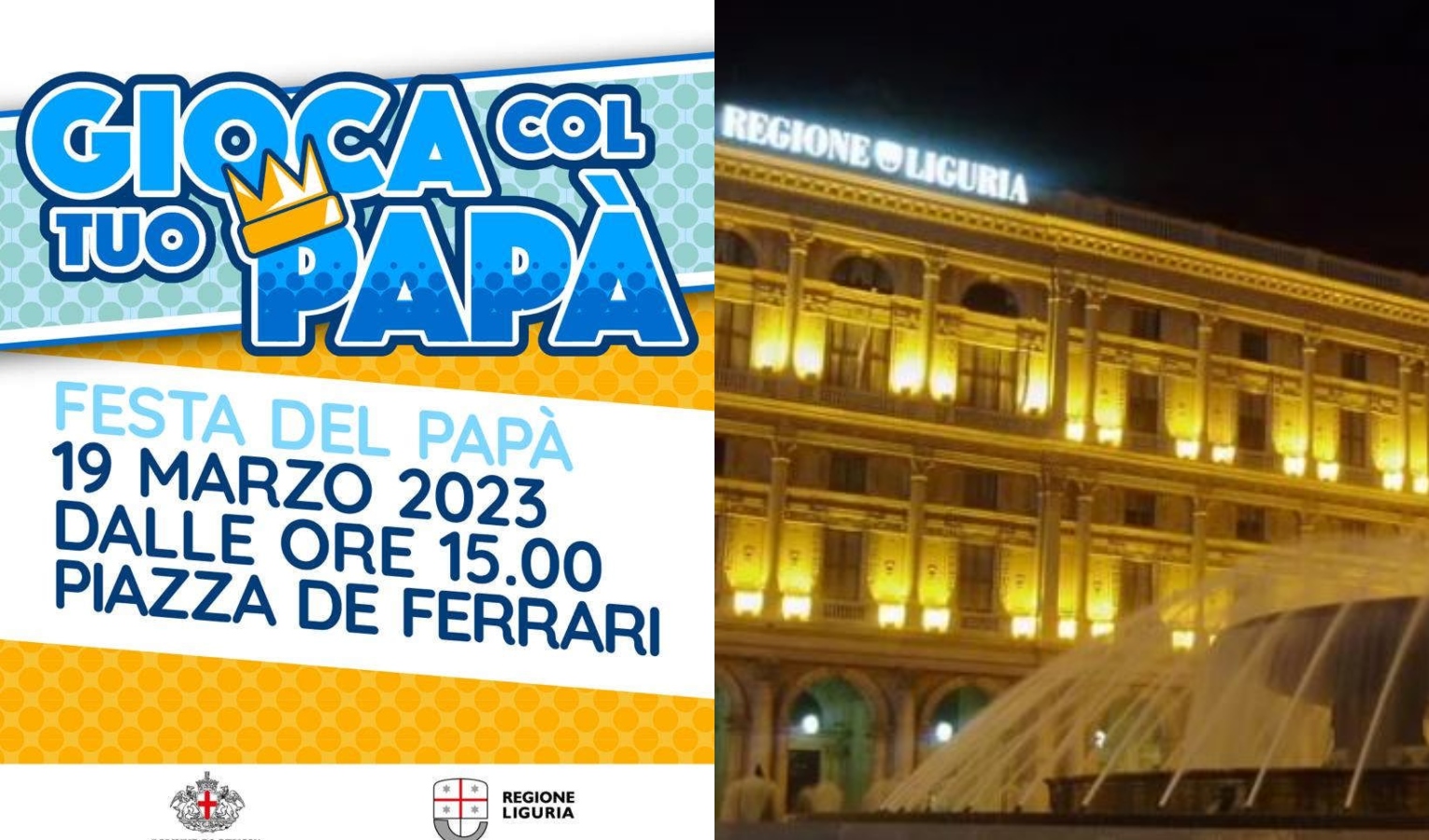 E' la festa del Papà, si gioca e ci si diverte in piazza De Ferrari