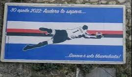 I manifesti con la parata di Audero nel derby sono stati esposti ovunque a Genova dai tifosi della Sampdoria