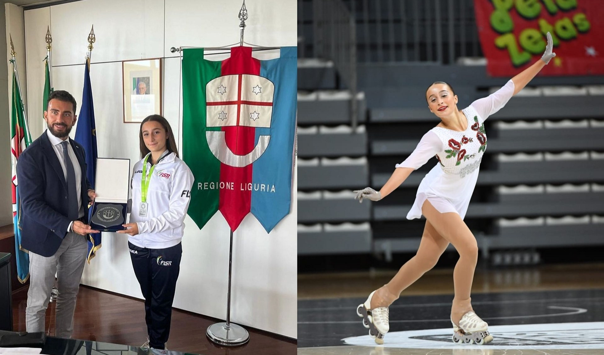 La Liguria premia Rachele, a 16 anni coi pattini sul tetto d'Italia e d'Europa