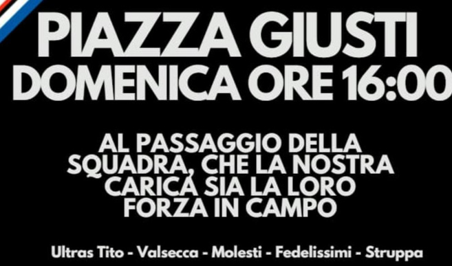 Sampdoria, tifosi domenica alle 16 in piazza Giusti