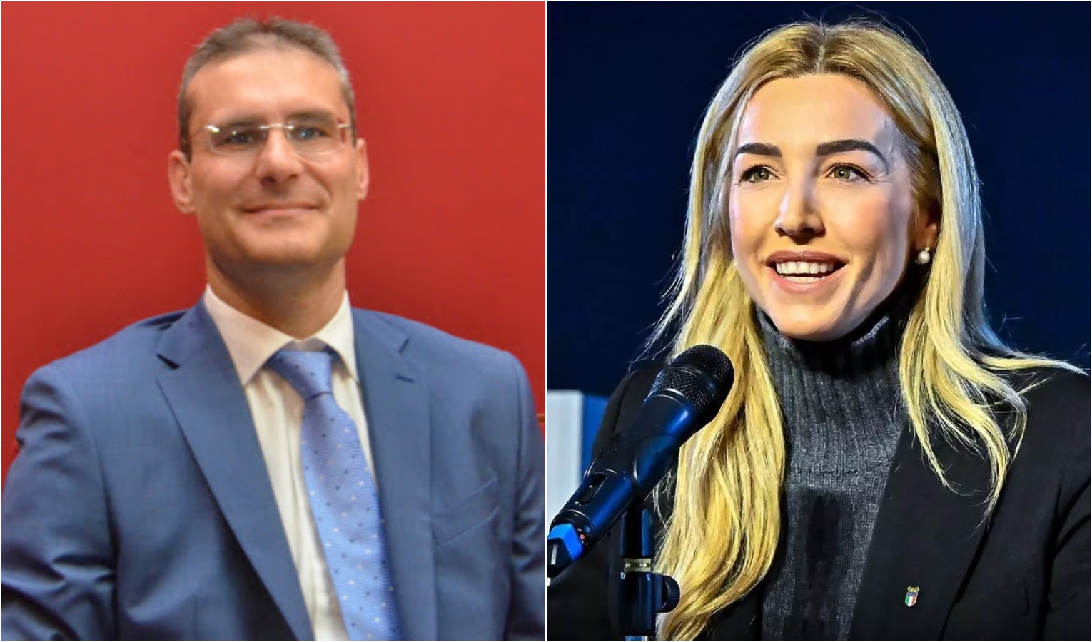 I due candidati a sindaco di Genova Pietro Piciocchi e Silvia Salis Pietro Piciocchi e Silvia Salis
