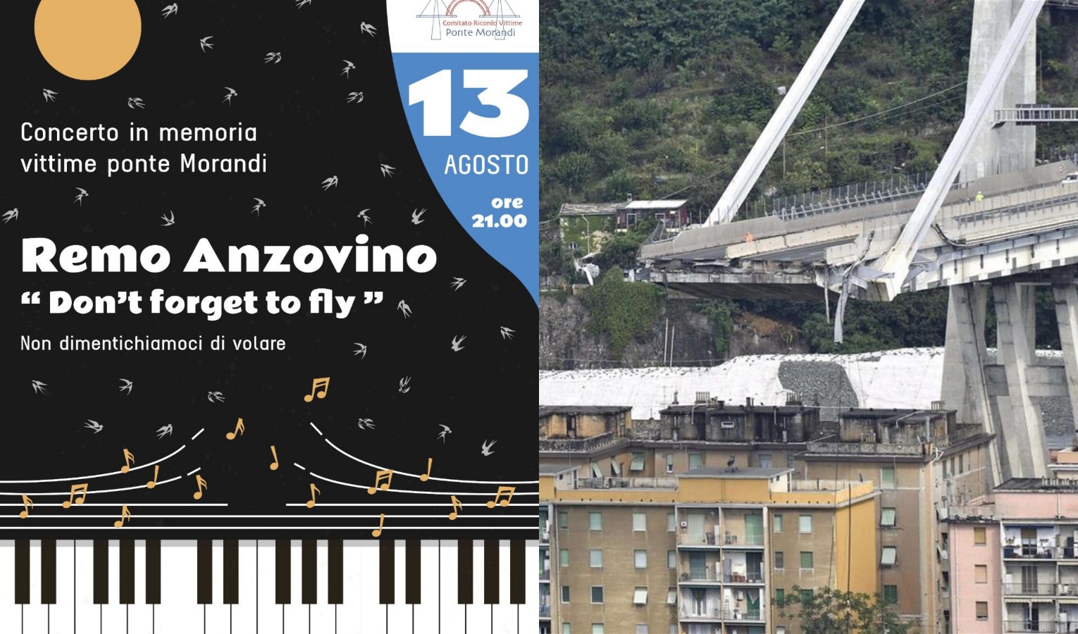 Ponte Morandi, il 13 agosto al Carlo Felice concerto-ricordo di Remo Anzovino