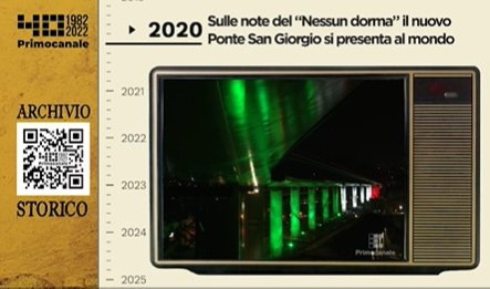 Dall'archivio storico di Primocanale, 2020: il ponte Genova San Giorgio s'illumina