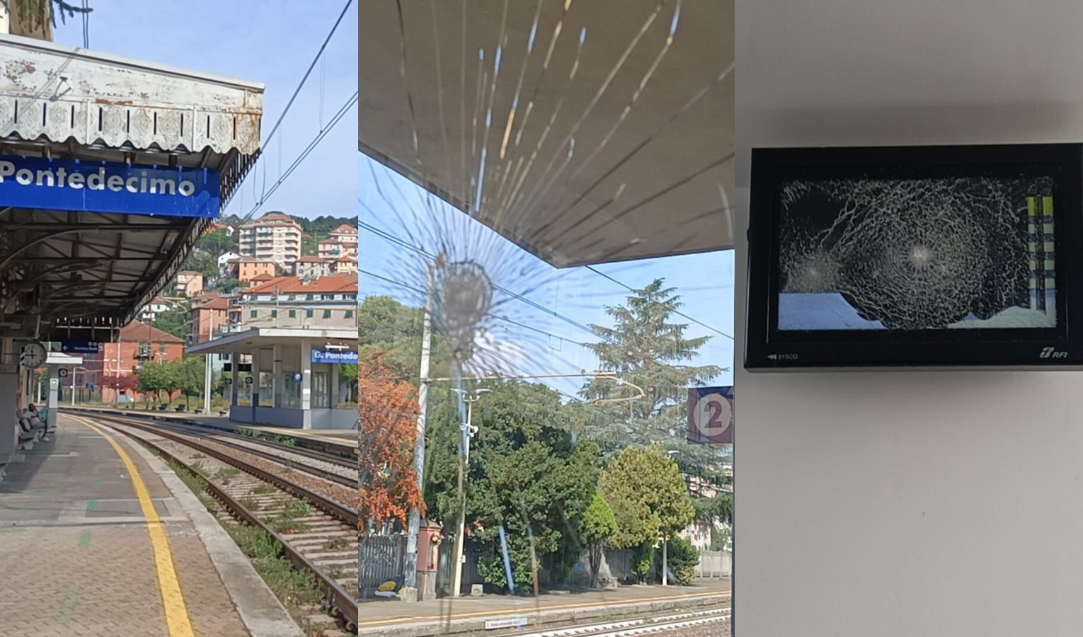Genova, vandali danneggiano la stazione ferroviaria di Pontedecimo