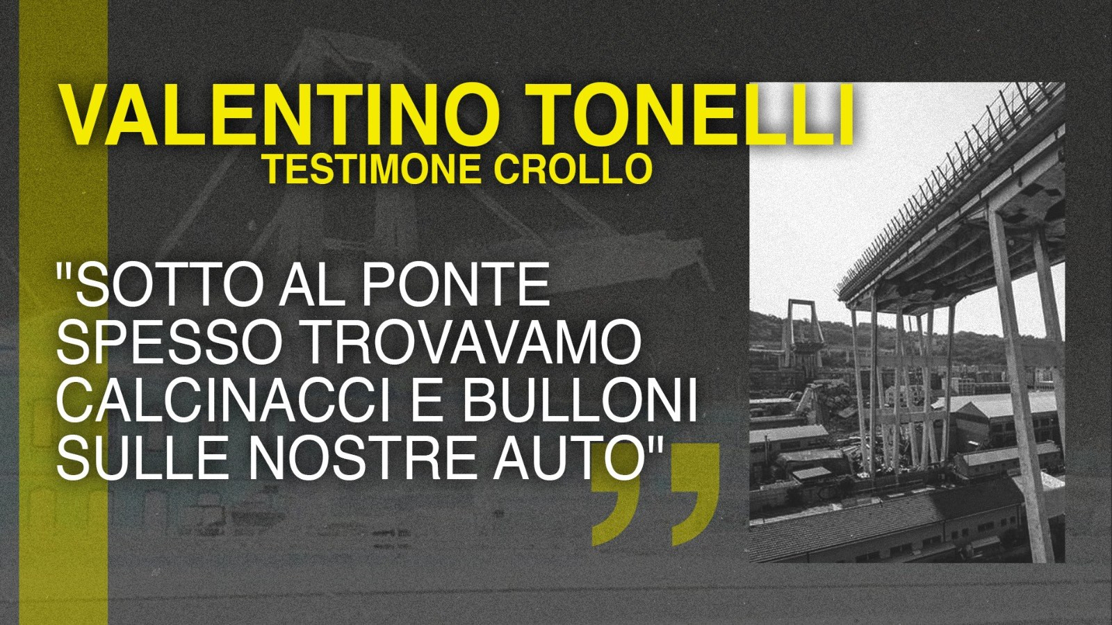 Testimoni Morandi, Tonelli: 