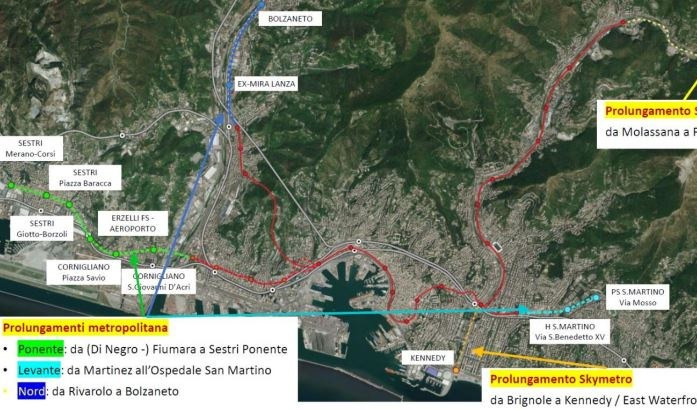 Metro fino a Sestri, San Martino e Bolzaneto: ecco le idee per i trasporti a Genova