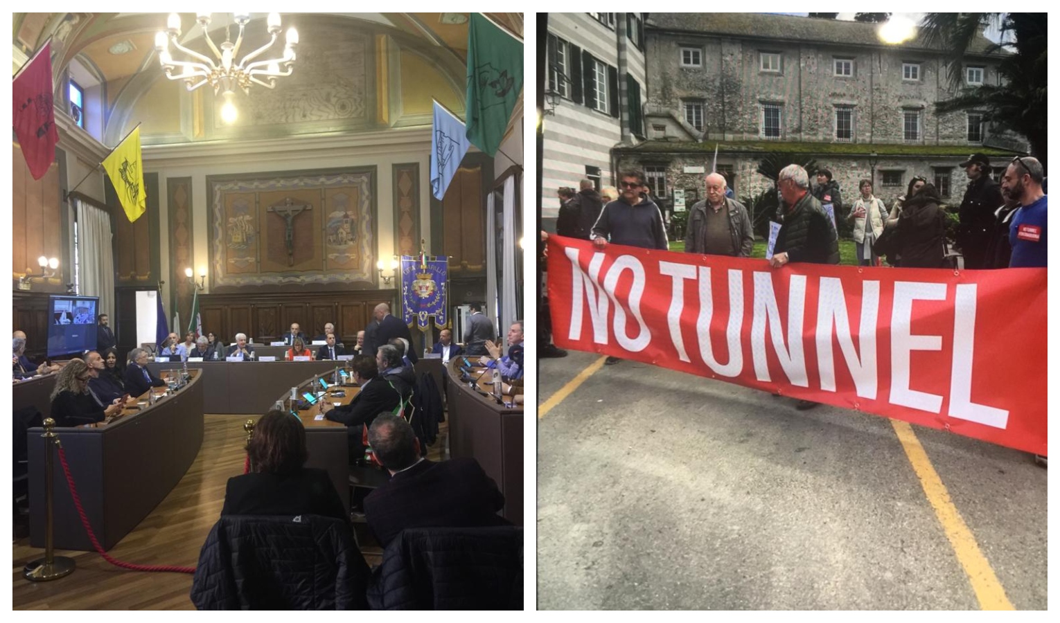 Tunnel Valfontanabuona, assemblea a Rapallo tra proteste e consensi