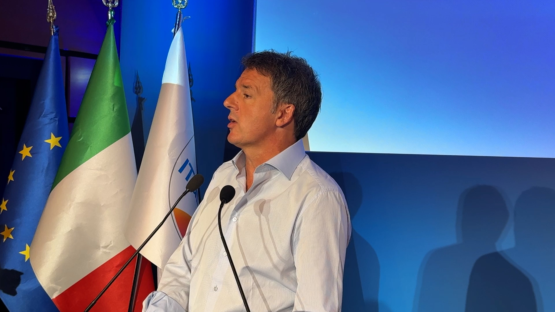 Renzi a Genova per l'assemblea nazionale di Italia Viva: 
