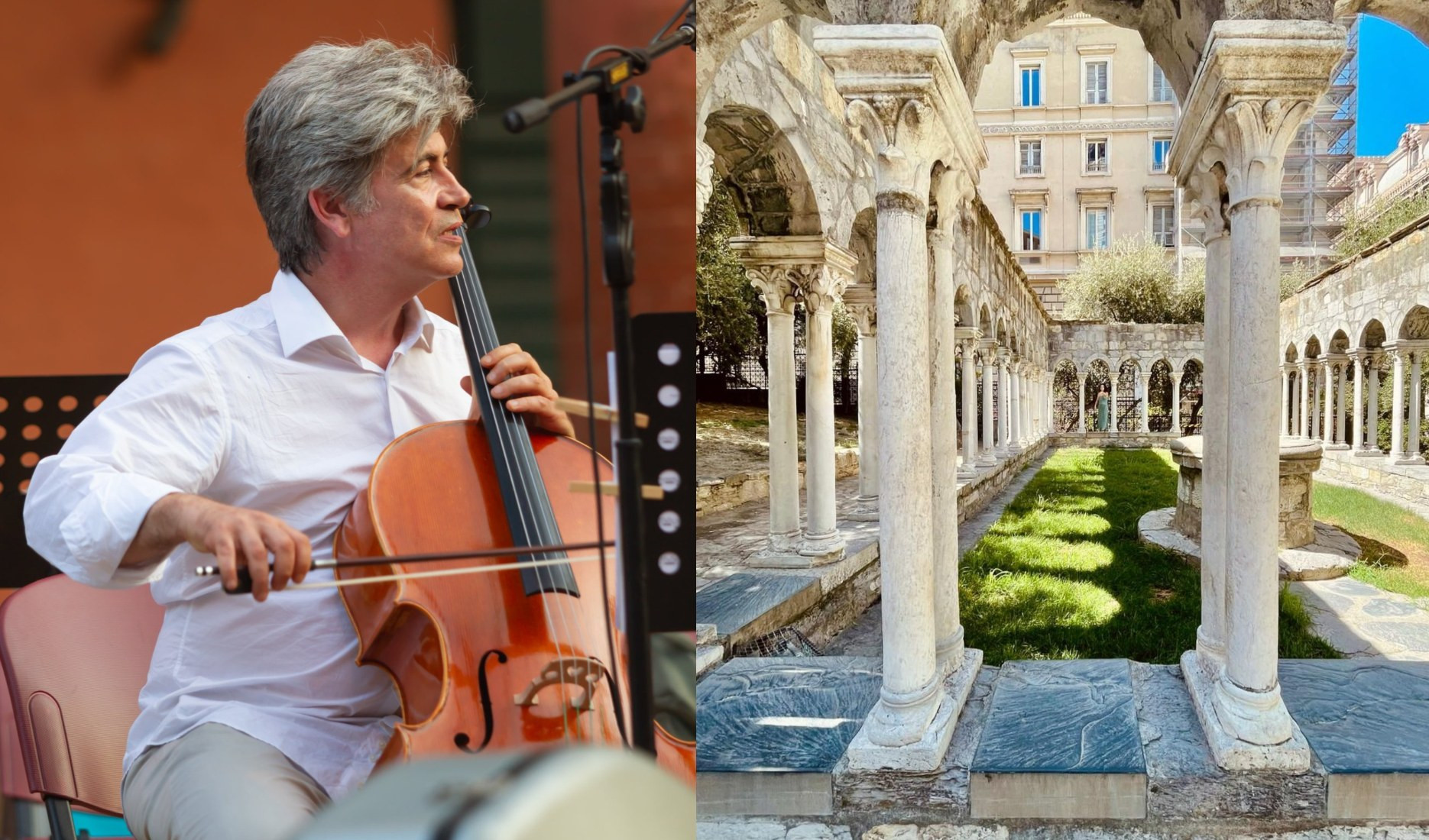 Sabato il violoncello di Ricciardi nel chiostro di Sant'Andrea in un concerto per la 'sua' Genova