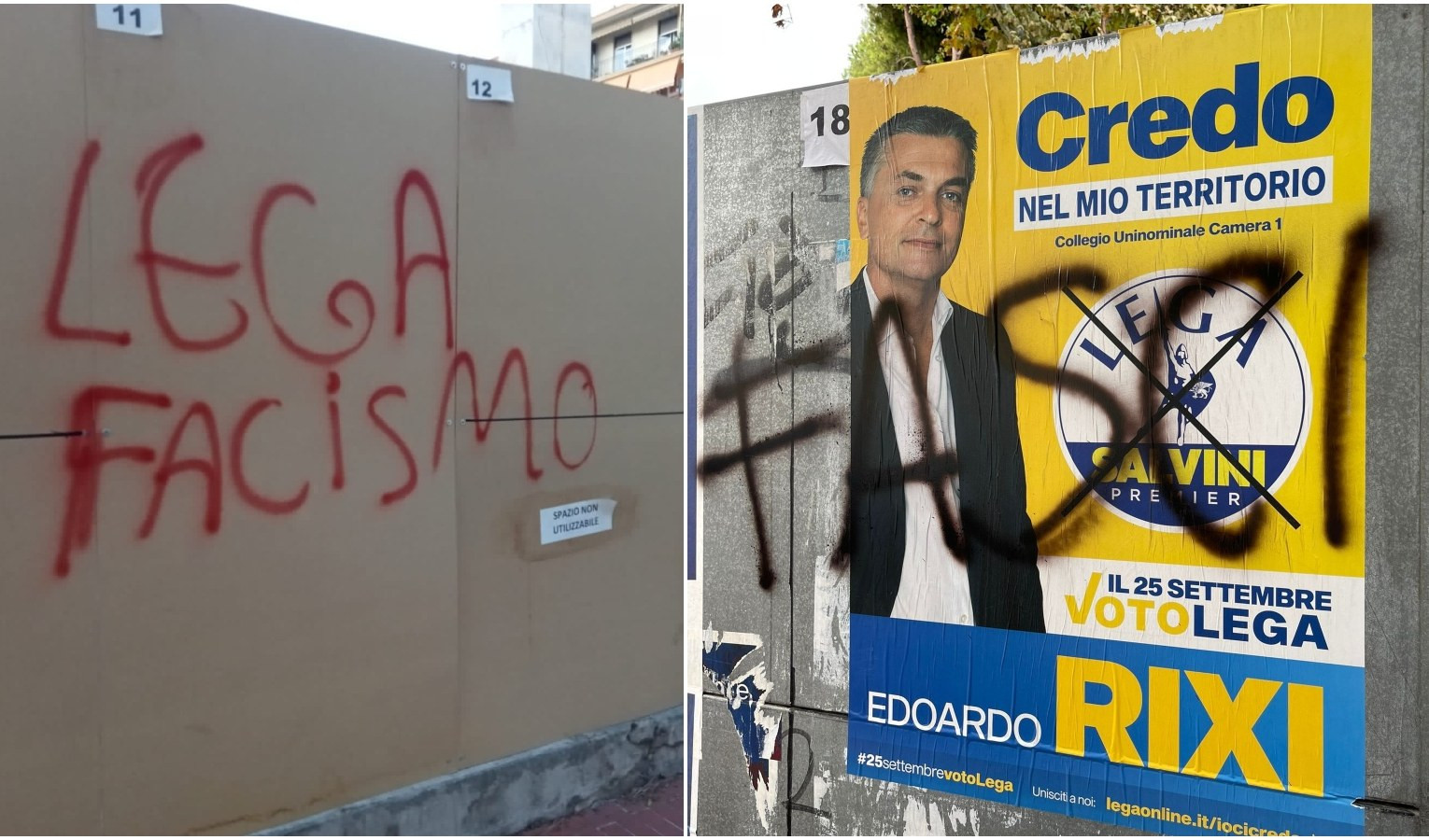 Offese ai manifesti della Liga. Rixi: 