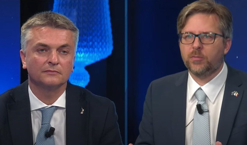 Edoardo Rixi, vice ministro dei Trasporti, e il senatore Lorenzo Basso Due uomini