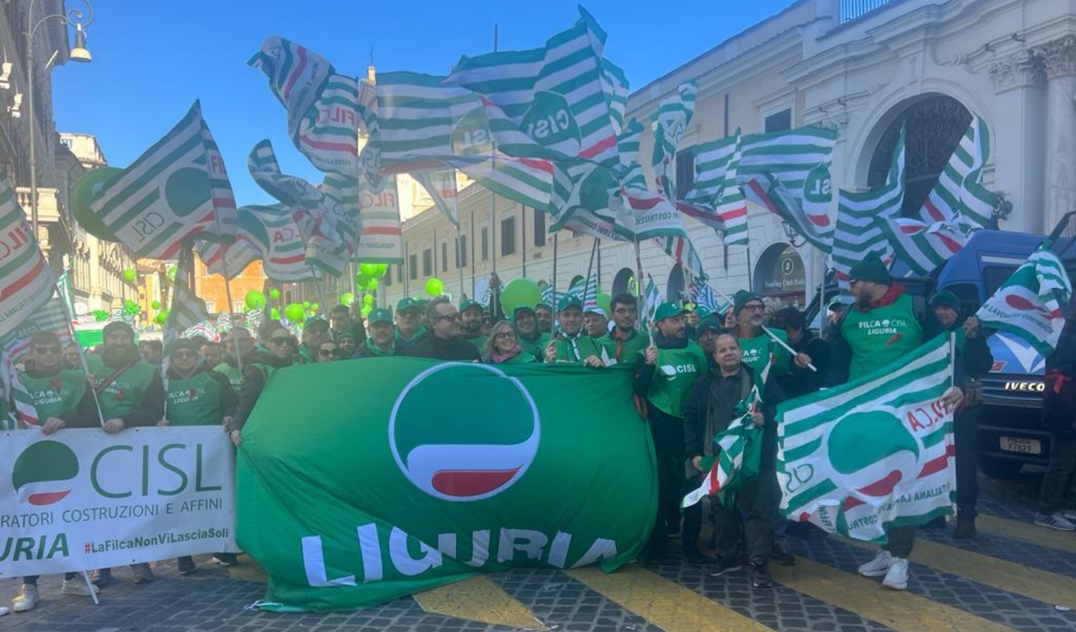 Dalla Liguria in centinaia a Roma per la manifestazione della Cisl