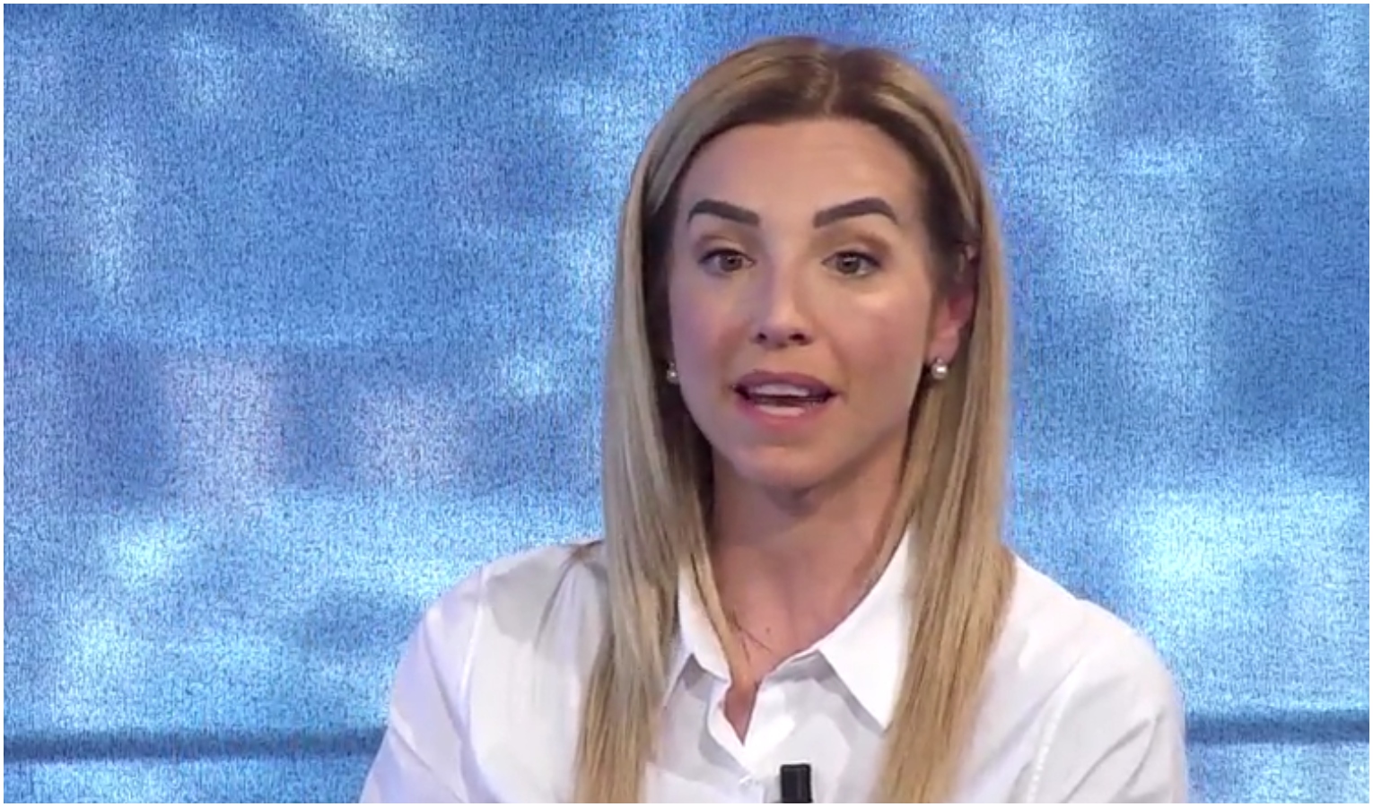 La candidata sindaca del centrosinistra per le Comunali di Genova Silvia Salis
