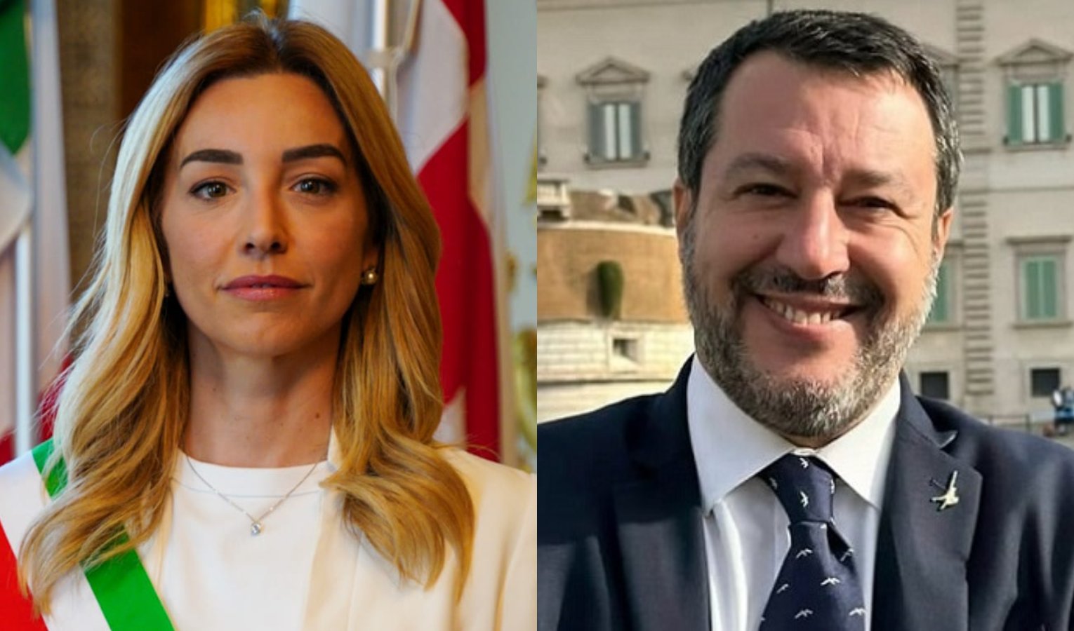 collage tra un volto di una donna e di un uomo