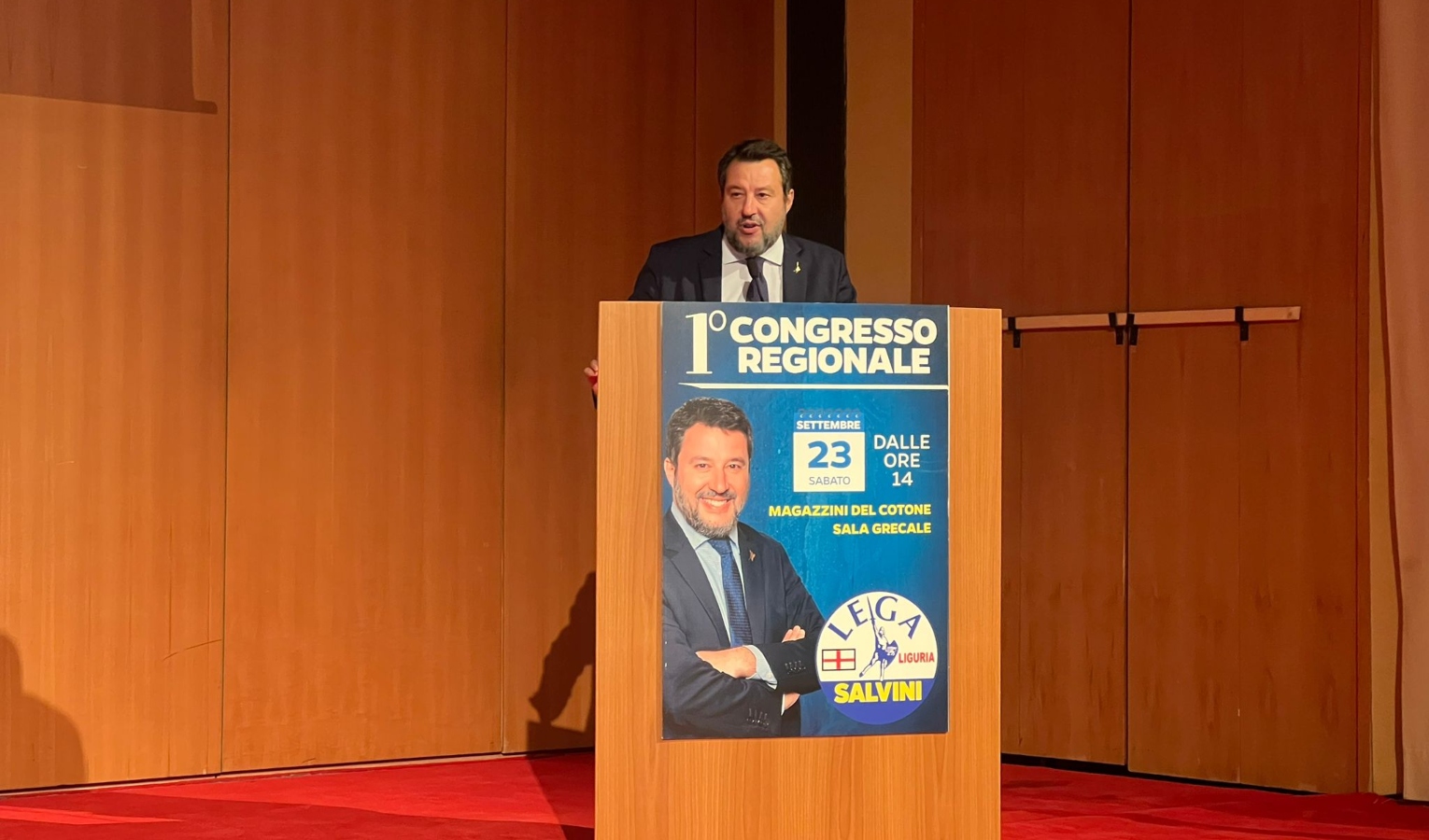 Congresso Lega, Salvini a Genova: 