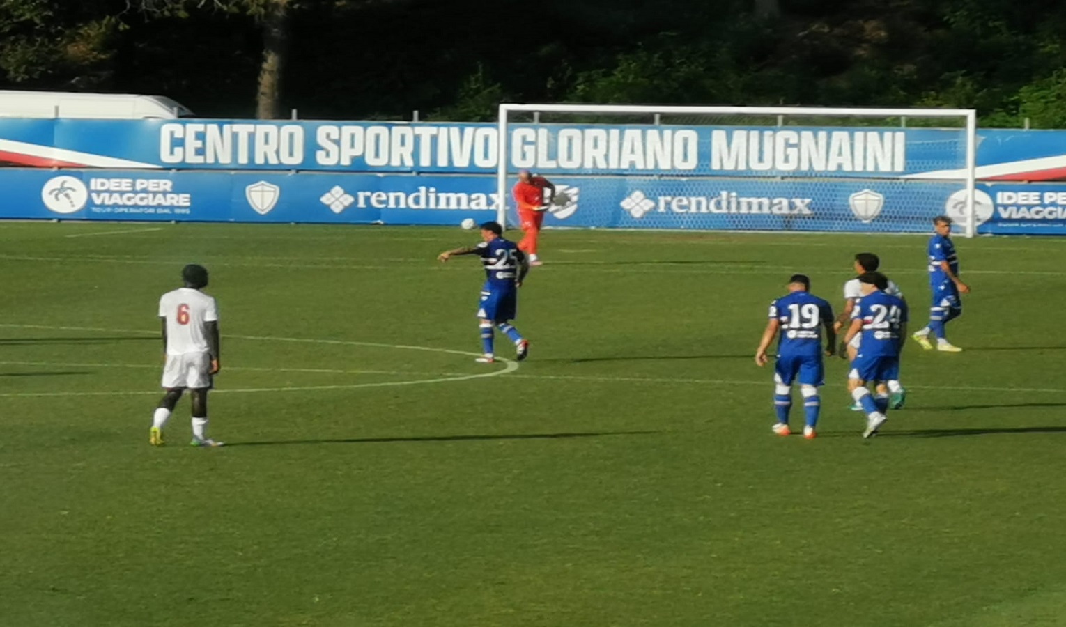 La Sampdoria in campo in una partita di calcio
